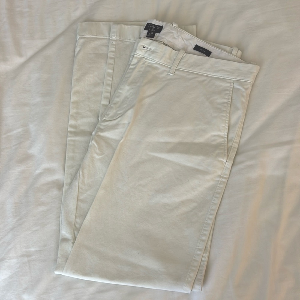 J. Crew Slim Fit White Pants